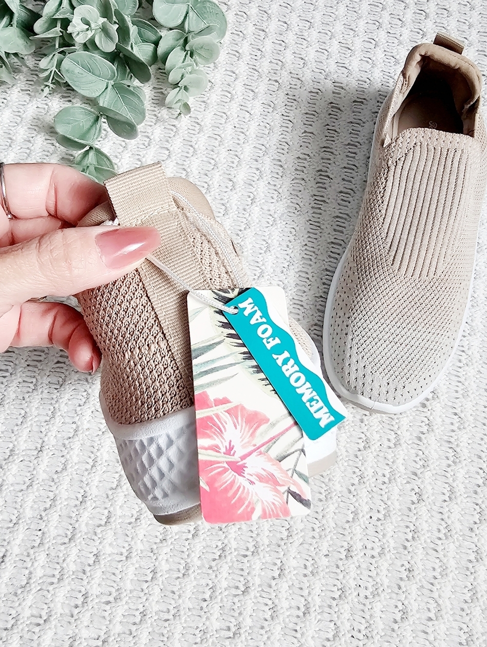 Tommy Bahama Memory Foam Knit Athletic Shoes Neutral Athleisure Stretch Women 10 - Picture 10 of 14